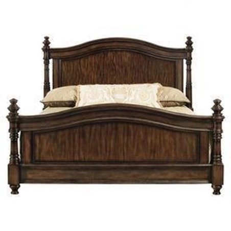 Elegant Solid Wood Carved Panel Bed with Traditional Design