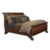 Premium Hand-Carved Solid Wood Sleigh Bed Frame
