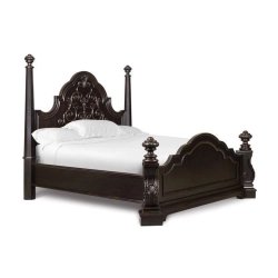 Elegant Hand Carved Wooden Four Poster Bed