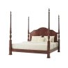 Classic Solid Wood Four Poster Bed Frame with Carvings