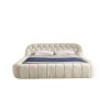 Modern Upholstered Platform Bed with Hexagonal Headboard