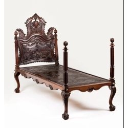 Luxury Hand Carved Solid Wood Daybed Sofa