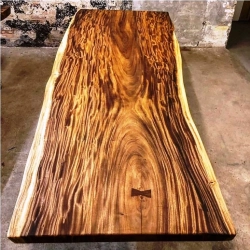 Mulyoharjo Furniture Dining Table Slab Thick Whole Monkey Pod Wood Supplier 1281