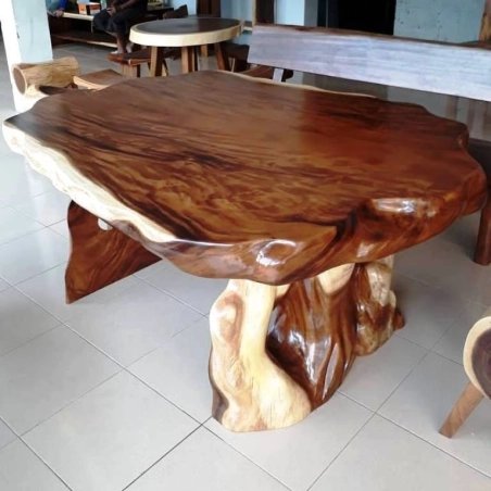Mulyoharjo Furniture Slab Dining Table Whole Trembesi Wood Supplier 1282