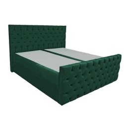 Luxury Emerald Green Upholstered Tufted Platform Bed