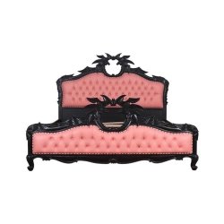 Gothic Fantasy Dragon Bed Frame with Pink Upholstery