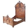 Exquisite Carved Wood Bed Frame Gothic Revival Style Masterpiece Furniture