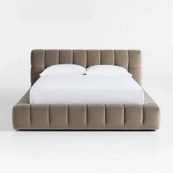 Modern Channel Tufted Upholstered Platform Bed Frame