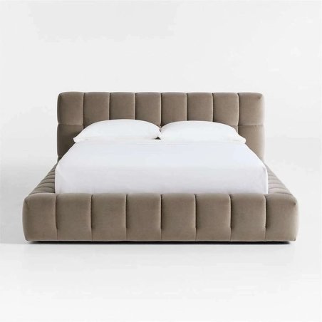 Modern Channel Tufted Upholstered Platform Bed Frame