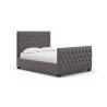Elegant Grey Fabric Tufted Panel Bed Frame