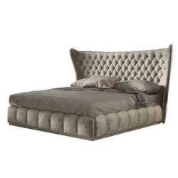 Luxurious Tufted Wingback Upholstered Platform Bed