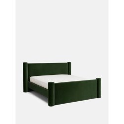 Modern Upholstered Platform Bed Frame Green Velvet
