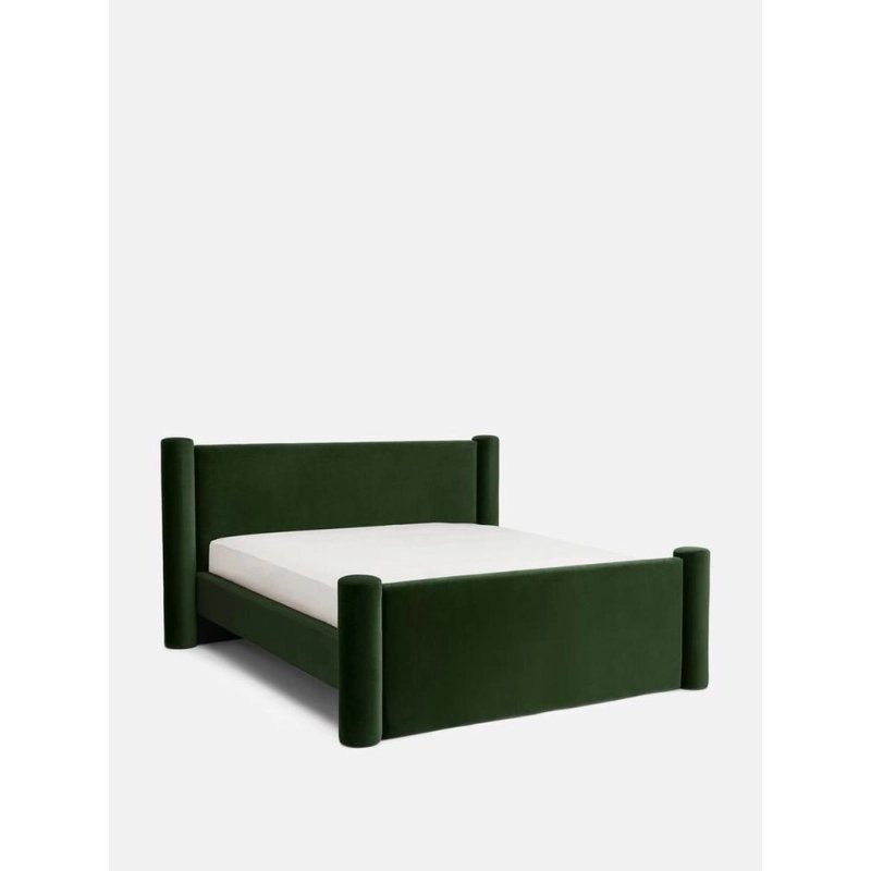 Modern Upholstered Platform Bed Frame Green Velvet Modern Upholstered Platform Bed Frame Green Velvet