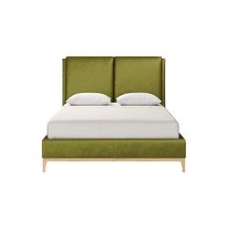 Modern Upholstered Platform Bed with Tall Headboard