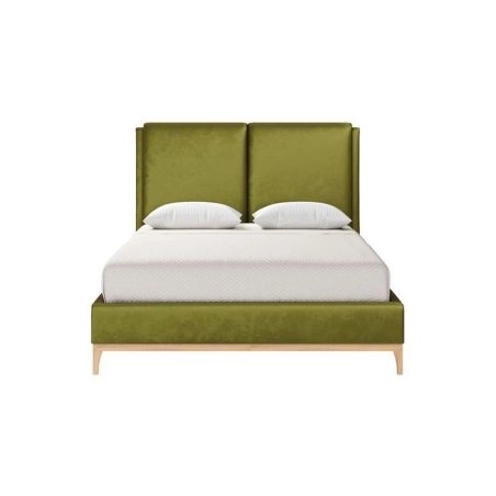 Modern Upholstered Platform Bed with Tall Headboard