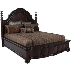 Classic Elegant Carved Wooden Bed Frame Queen Size