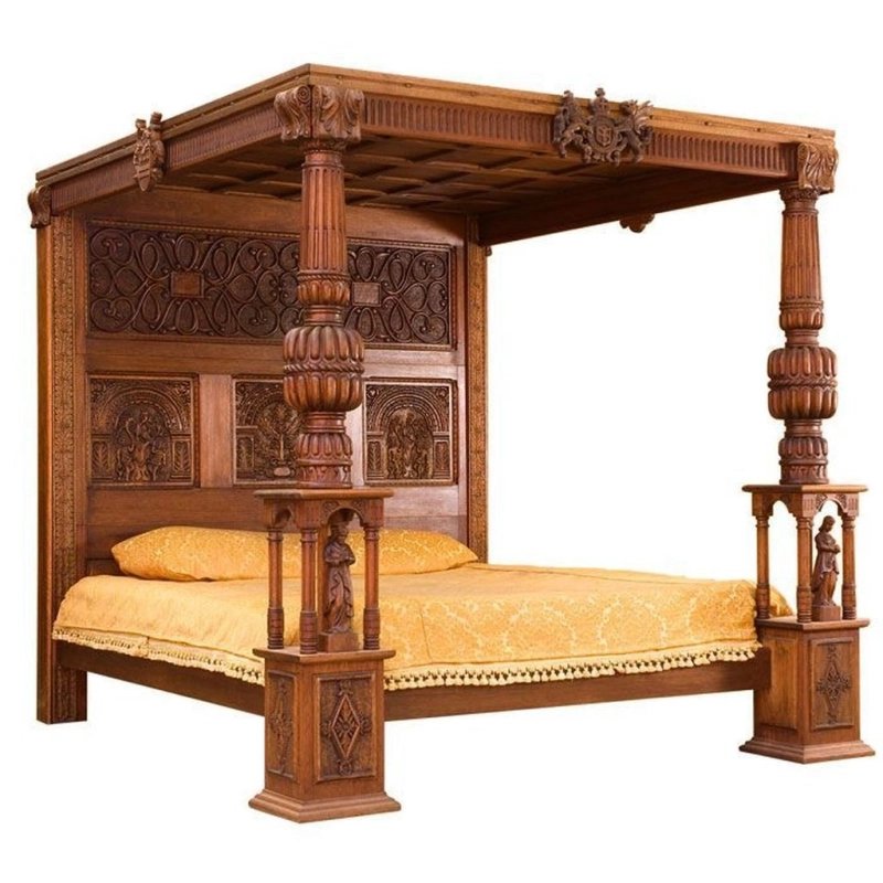 Regal Carved Wooden Canopy Bed Regal Carved Wooden Canopy Bed