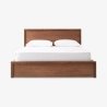 Modern Minimalist Solid Wood Bed Frame with Headboard Queen Size