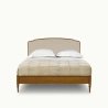 Elegant Classic Wooden Bed Frame with Upholstered Headboard