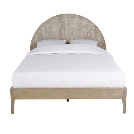 Handcrafted Arched Headboard Wooden Bed Frame