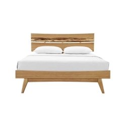 Modern Solid Wood Bed Frame with Headboard | Minimalist Bedroom Furniture