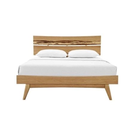 Modern Solid Wood Bed Frame with Headboard | Minimalist Bedroom Furniture