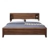 Modern Wooden Bed with Integrated Headboard Storage