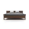 Modern Minimalist Solid Wood Bed Frame with Upholstered Headboard