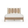 Modern Wooden Bed Frame with Oval Panel Headboard Natural Finish