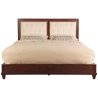 Elegant Solid Wood Bed Frame with Tufted Fabric Headboard