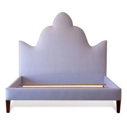 Elegant Upholstered Platform Bed Frame with Arched Headboard
