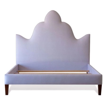 Elegant Upholstered Platform Bed Frame with Arched Headboard