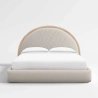 Minimalist Modern Arched Wood Frame Upholstered Bed