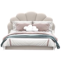 Luxury Upholstered Scallop Shell Bed Frame