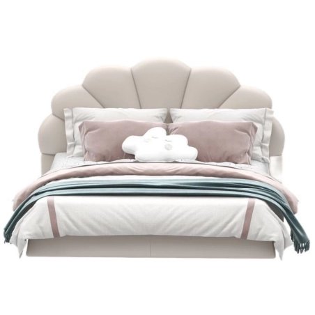 Luxury Upholstered Scallop Shell Bed Frame