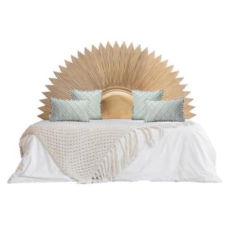 Luxury Sunburst Carved Wood Headboard Bed Frame Luxury Sunburst Carved Wood Headboard Bed Frame