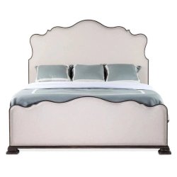 Elegant Upholstered Bed with Curved Silhouette