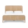 Handwoven Rattan Wood Bed Frame Modern Coastal Style