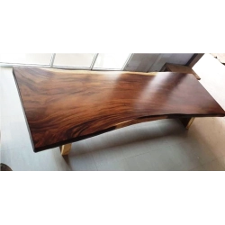 Mulyoharjo Furniture Slab Dining Table Monkey Pod Wood Supplier 1310