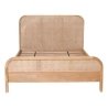 Natural Rattan and Wood Bed Frame Queen Size