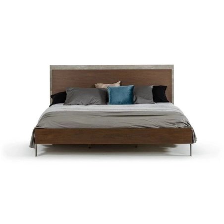 Modern Minimalist Wooden Bed Frame with Metal Legs