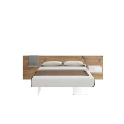 Contemporary Platform Bed with Integrated Headboard and Storage