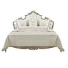 Luxury Classic Opulent Upholstered Bed with Carved Frame