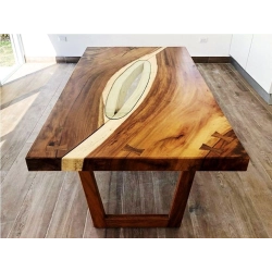 Mulyoharjo Furniture Dining Table Slab Suar Wood Supplier 1314