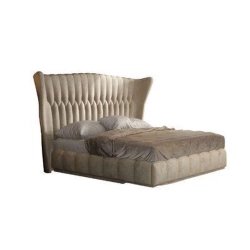 Luxury Upholstered Bed with Tall Tufted Headboard