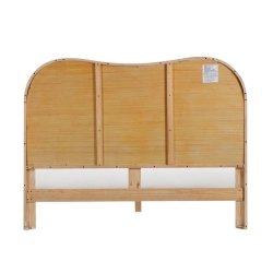 Contemporary Wooden Bed Headboard Natural Finish