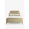 Elegant Upholstered Bed Frame with Curved Headboard Wood Frame