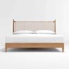 Modern Wood Bed Frame with Woven Headboard