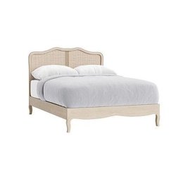 Classic Wood and Rattan Queen Size Bed Frame