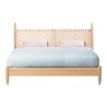 Elegant Wooden Bed Frame with Woven Headboard